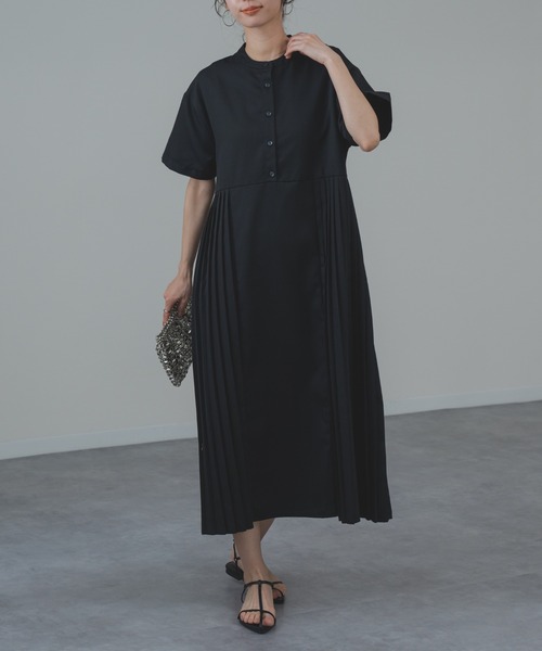 refinedworks(リファインドワークス)の「【refinedworks】麻混 半袖 プリーツ ワンピース(ワンピース・レディース・ブラック/グレー・FREE)」の11枚目の写真