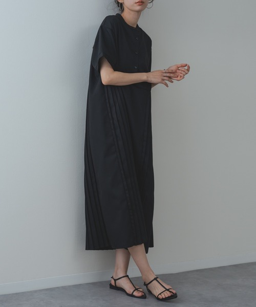 refinedworks(リファインドワークス)の「【refinedworks】麻混 半袖 プリーツ ワンピース(ワンピース・レディース・ブラック/グレー・FREE)」の14枚目の写真