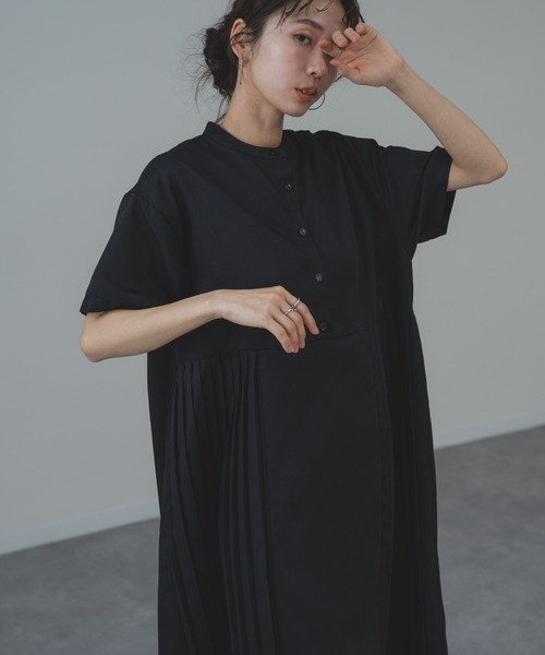 refinedworks(リファインドワークス)の「【refinedworks】麻混 半袖 プリーツ ワンピース(ワンピース・レディース・ブラック/グレー・FREE)」の19枚目の写真