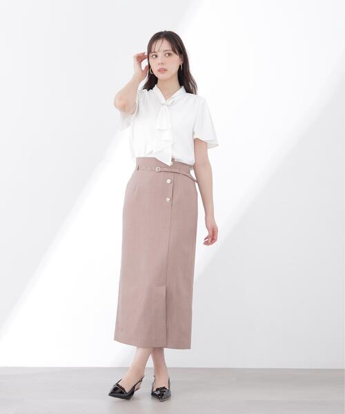 PROPORTION BODY DRESSING(プロポーションボディドレッシング)の「チェーン付きフリルタイブラウス / 1216110501(シャツ/ブラウス・レディース・グレー/ホワイト/ネイビー・MEDIUM/SMALL)」の5枚目の写真