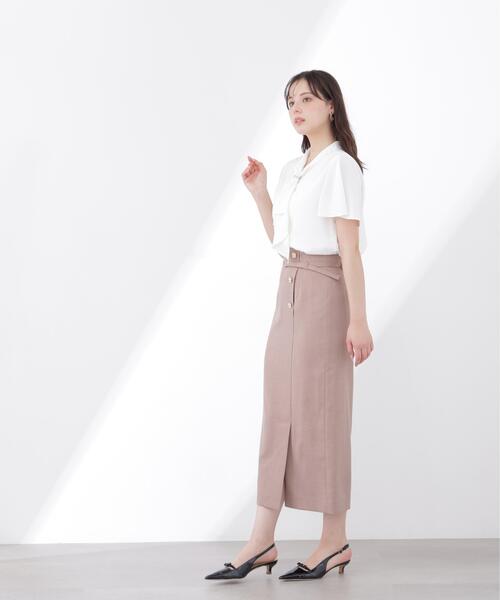 PROPORTION BODY DRESSING(プロポーションボディドレッシング)の「チェーン付きフリルタイブラウス / 1216110501(シャツ/ブラウス・レディース・グレー/ホワイト/ネイビー・MEDIUM/SMALL)」の6枚目の写真