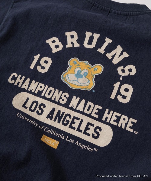 UCLA(ユーシーエルエー)の「【75】【UCLA/ユーシーエルエー】/【NUTMEG/ナツメグ】ダブルネーム アーチロゴ バックプリント スウェットTシャツ(Tシャツ/カットソー・メンズ・ホワイト/杢グレー/ネイビー/ブラック・L/M/XL)」の8枚目の写真