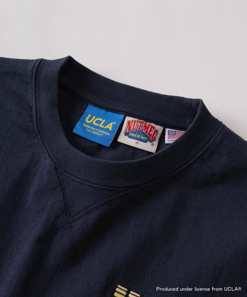 UCLA(ユーシーエルエー)の「【75】【UCLA/ユーシーエルエー】/【NUTMEG/ナツメグ】ダブルネーム アーチロゴ バックプリント スウェットTシャツ(Tシャツ/カットソー・メンズ・ホワイト/杢グレー/ネイビー/ブラック・L/M/XL)」の9枚目の写真