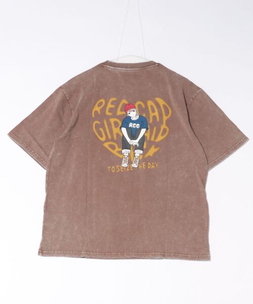 Red Cap Girl(レッドキャプガール)の「【RED CAP GIRL/レッドキャップガール】【ヴィンテージ風 スノーウォッシュ加工でこなれた雰囲気に】 プリントTシャツ 古着風 ストリート y2k メンズライク(Tシャツ/カットソー・メンズ・ブラック系その他/ブラウン系その他/ブラック系その他2/ピンク系その他2・LARGE/MEDIUM)」の5枚目の写真