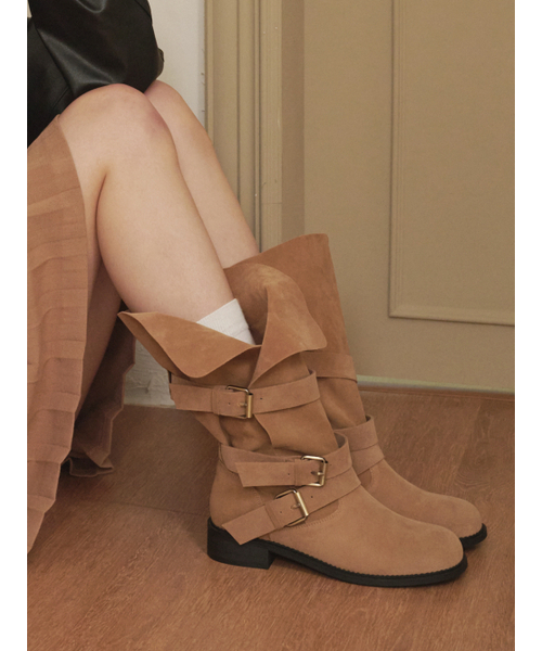 APTO(アプト)の「シュエミル ミドルブーツ AGFB014(ブーツ・レディース・ブラック/Beige/ブラウン・23cm/23.5cm/24cm/24.5cm/25cm)」の4枚目の写真