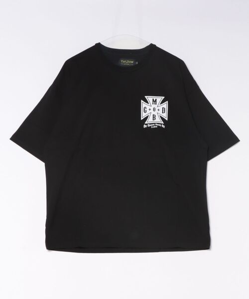 BENDER TOKYO(ベンダートウキョウ)の「【Y.e(J)ow -yellow j-】アイアンクロス サガラプリントTシャツ(Tシャツ/カットソー・メンズ・ホワイト×ブラック/ブラック×ホワイト・M/L)」の1枚目の写真