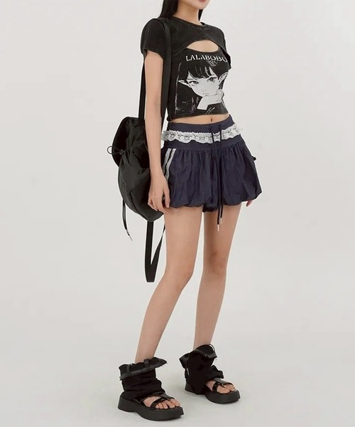LYEON(リヨン)の「レースバルーンショートパンツ(その他パンツ・レディース・ブラック/ネイビー・FREE)」の13枚目の写真