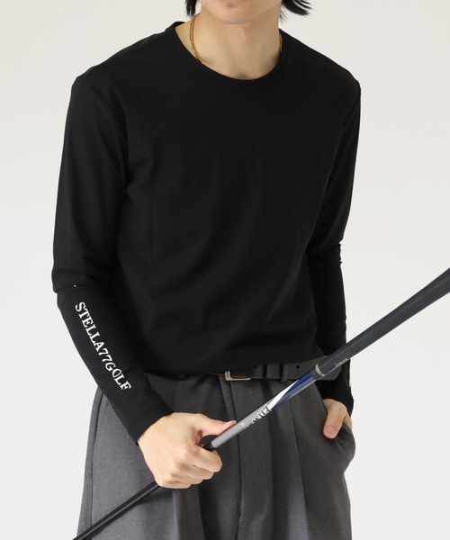 stella77golf（ステラセブンティーンセブンゴルフ）の「接触冷感ｺﾞﾙﾌﾓｯｸﾈｯｸ長袖T（Tシャツ/カットソー・メンズ・ブラック/ホワイト/ブラック系/ホワイト系・M/XXL/XL/S/L）」の4枚目の写真