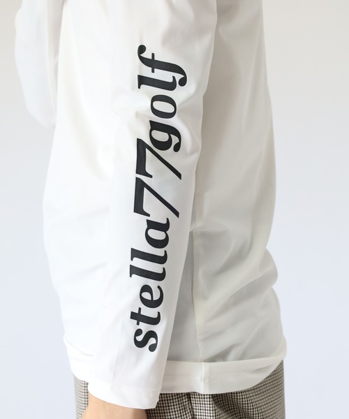 stella77golf（ステラセブンティーンセブンゴルフ）の「接触冷感ｺﾞﾙﾌﾓｯｸﾈｯｸ長袖T（Tシャツ/カットソー・メンズ・ブラック/ホワイト/ブラック系/ホワイト系・M/XXL/XL/S/L）」の10枚目の写真