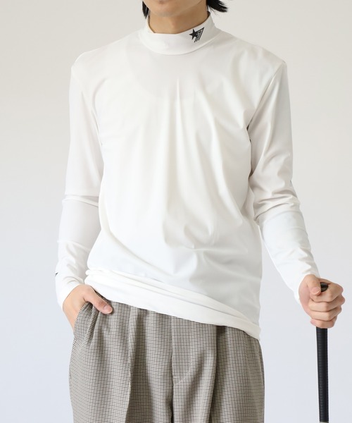 stella77golf（ステラセブンティーンセブンゴルフ）の「接触冷感ｺﾞﾙﾌﾓｯｸﾈｯｸ長袖T（Tシャツ/カットソー・メンズ・ブラック/ホワイト/ブラック系/ホワイト系・M/XXL/XL/S/L）」の5枚目の写真