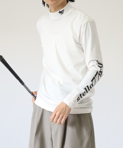 stella77golf（ステラセブンティーンセブンゴルフ）の「接触冷感ｺﾞﾙﾌﾓｯｸﾈｯｸ長袖T（Tシャツ/カットソー・メンズ・ブラック/ホワイト/ブラック系/ホワイト系・M/XXL/XL/S/L）」の6枚目の写真
