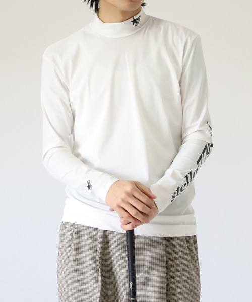 stella77golf（ステラセブンティーンセブンゴルフ）の「接触冷感ｺﾞﾙﾌﾓｯｸﾈｯｸ長袖T（Tシャツ/カットソー・メンズ・ブラック/ホワイト/ブラック系/ホワイト系・M/XXL/XL/S/L）」の7枚目の写真