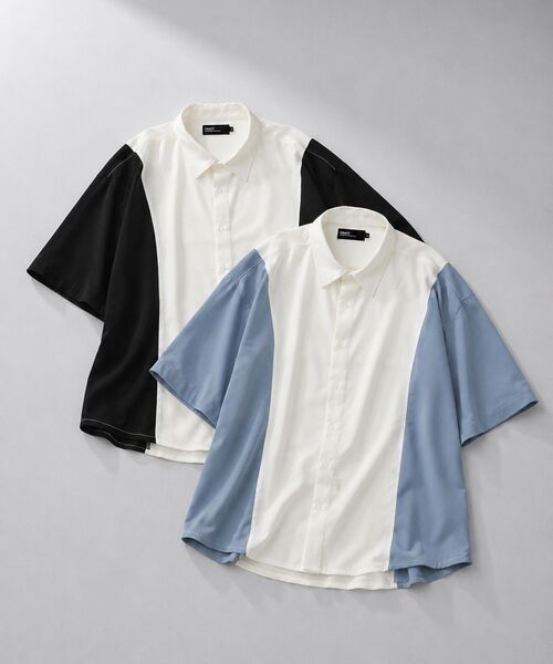 CRAFT STANDARD BOUTIQUE(クラフトスタンダードブティック)の「切替半袖シャツ(シャツ/ブラウス・メンズ・ブルー/カーキ/ブラック・M/L)」の4枚目の写真