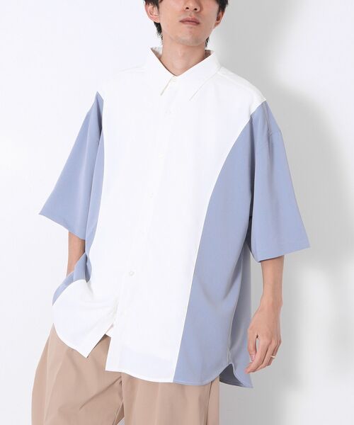 CRAFT STANDARD BOUTIQUE(クラフトスタンダードブティック)の「切替半袖シャツ(シャツ/ブラウス・メンズ・ブルー/カーキ/ブラック・M/L)」の11枚目の写真
