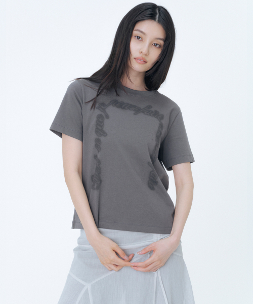 Miseki SEOUL(ミセキソウル)の「Chicano lettering short sleeve CHARCOAL(Tシャツ/カットソー・レディース・その他・OS)」の1枚目の写真