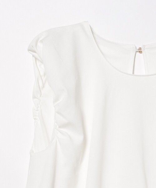 BEAMS HEART(ビームスハート)の「バルーン チュニック(Tシャツ/カットソー・レディース・オフホワイト/ブラック・FREE)」の5枚目の写真