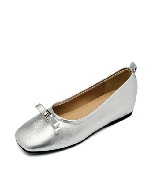 SPUR(シュプール)の「Hapburn Bowtie リボン フラットシューズ 3cm -VS9008 (3color)(バレエシューズ・レディース・シルバー/ブラック/アイボリー・22.5cm/23.5cm/23cm/24.5cm/24cm/25cm)」の3枚目の写真