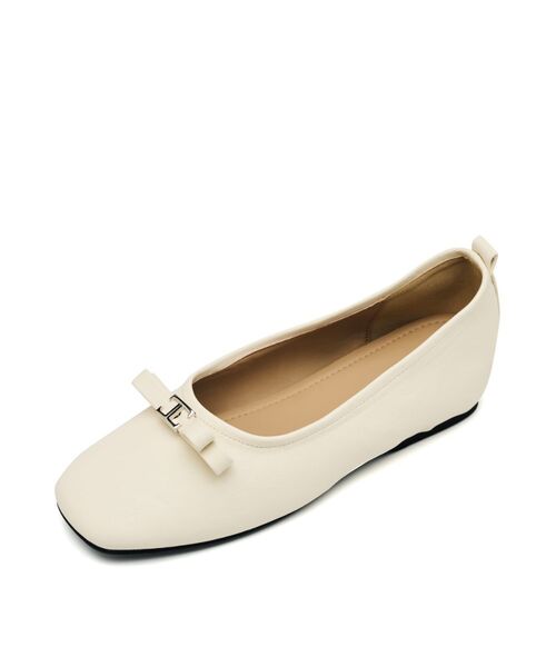 SPUR(シュプール)の「Hapburn Bowtie リボン フラットシューズ 3cm -VS9008 (3color)(バレエシューズ・レディース・シルバー/ブラック/アイボリー・22.5cm/23.5cm/23cm/24.5cm/24cm/25cm)」の1枚目の写真