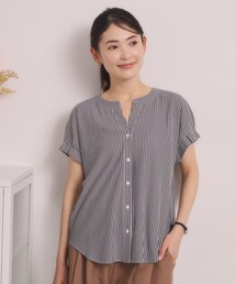 ITS'DEMO | 【洗濯機OK】カットサッカー前開きトップス(Tシャツ/カットソー)