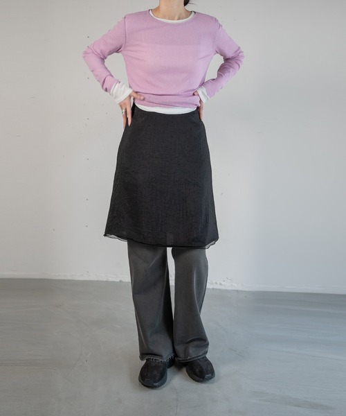 hwyl(ヒュイル)の「ミニドット柄 ミディ丈スカート(スカート・レディース・ホワイト/ブラック・SMALL/MEDIUM)」の14枚目の写真