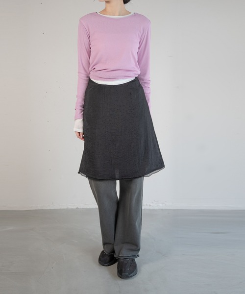 hwyl(ヒュイル)の「ミニドット柄 ミディ丈スカート(スカート・レディース・ホワイト/ブラック・SMALL/MEDIUM)」の15枚目の写真