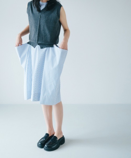 soduk（スドーク）の「balloon shirt dress（Tシャツ/カットソー・レディース・ブルー/ブラウン/ブラック・ONE SIZE）」の3枚目の写真