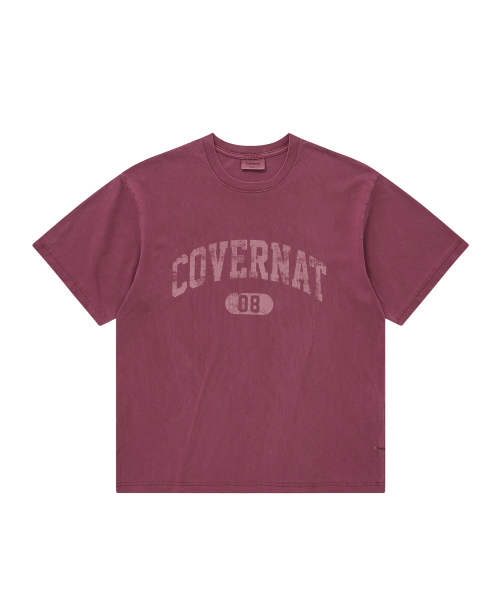 COVERNAT(カバーナット)の「クラックアーチロゴダイングTシャツマゼンタ(Tシャツ/カットソー・レディース・その他・SMALL/MEDIUM/LARGE/X-LARGE)」の1枚目の写真