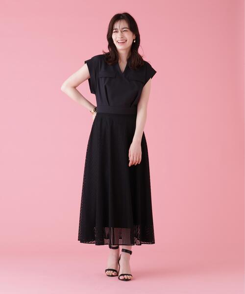 PINKY&DIANNE(ピンキーアンドダイアン)の「◆シアーチェックワンピース(ワンピース・レディース・ブラック/ホワイト・36/38)」の3枚目の写真