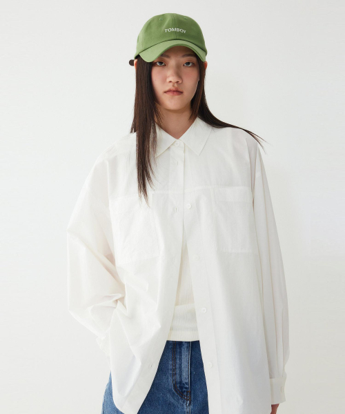 STUDIO TOMBOY(スタジオトムボーイ)の「オーバーサイズ無地長袖シャツ_ホワイト 9106221227(シャツ/ブラウス・レディース・ホワイト・OS)」の1枚目の写真