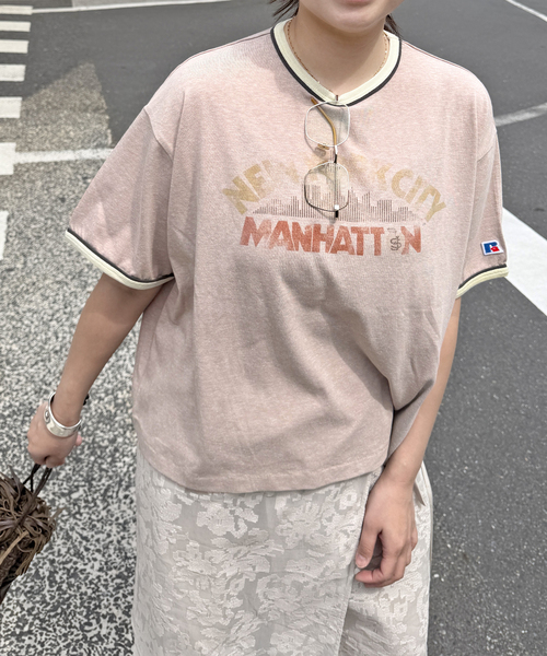 JACKSON MATISSE(ジャクソンマティス)の「別注【RUSSELL ATHLETIC *JM for JS】TCRテンジクリンガーS(Tシャツ/カットソー・レディース・チャコールグレー/ネイビー/ベージュ・FREE)」の2枚目の写真