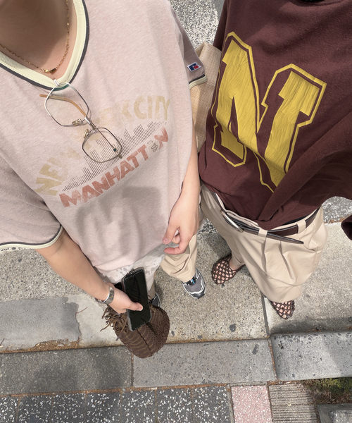 JACKSON MATISSE(ジャクソンマティス)の「別注【RUSSELL ATHLETIC *JM for JS】TCRテンジクリンガーS(Tシャツ/カットソー・レディース・チャコールグレー/ネイビー/ベージュ・FREE)」の4枚目の写真