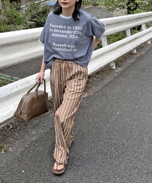JACKSON MATISSE(ジャクソンマティス)の「別注【RUSSELL ATHLETIC *JM for JS】TCRテンジクリンガーS(Tシャツ/カットソー・レディース・チャコールグレー/ネイビー/ベージュ・FREE)」の6枚目の写真