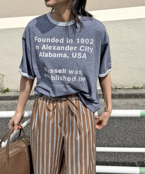 JACKSON MATISSE(ジャクソンマティス)の「別注【RUSSELL ATHLETIC *JM for JS】TCRテンジクリンガーS(Tシャツ/カットソー・レディース・チャコールグレー/ネイビー/ベージュ・FREE)」の7枚目の写真