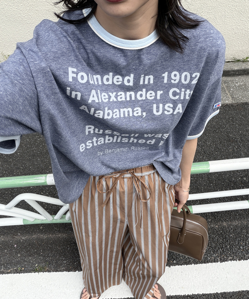 JACKSON MATISSE(ジャクソンマティス)の「別注【RUSSELL ATHLETIC *JM for JS】TCRテンジクリンガーS(Tシャツ/カットソー・レディース・チャコールグレー/ネイビー/ベージュ・FREE)」の10枚目の写真