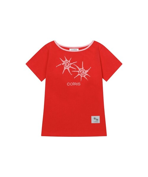 COIRIS(コイリス)の「ソルナワンショルダーカラー配色半袖Tシャツ(13カラー)(Tシャツ/カットソー・レディース・チャコール/イエロー/ブラック/スカイブルー/ブラウン/ライトグレー/グリーン/レッド/ブルー/バーガンディー/ホワイト/カーキ/チャコールグレー/ブラック系・FREE)」の13枚目の写真