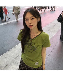 COIRIS（コイリス）の「ソルナワンショルダーカラー配色半袖Tシャツ（13カラー）（Tシャツ/カットソー）」