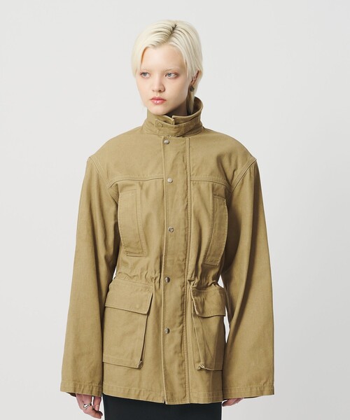 H BEAUTY&YOUTH UNITED ARROWS(エイチビューティーアンドユースユナイテッドアローズ)の「<H>ヴィンテージツイル ハーフブルゾン(その他アウター・レディース・ダークグレー/ベージュ・S)」の4枚目の写真