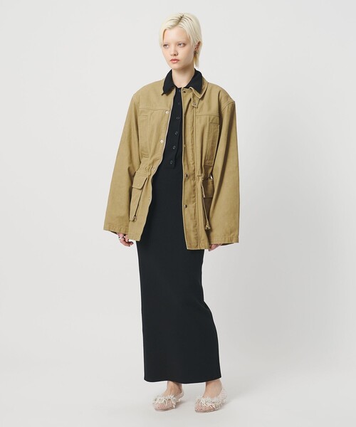 H BEAUTY&YOUTH UNITED ARROWS(エイチビューティーアンドユースユナイテッドアローズ)の「<H>ヴィンテージツイル ハーフブルゾン(その他アウター・レディース・ダークグレー/ベージュ・S)」の5枚目の写真