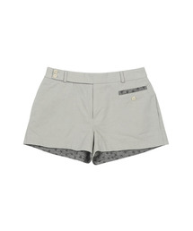 FLORAL DETAIL COTTON SHORTS, KHAKI GRAY