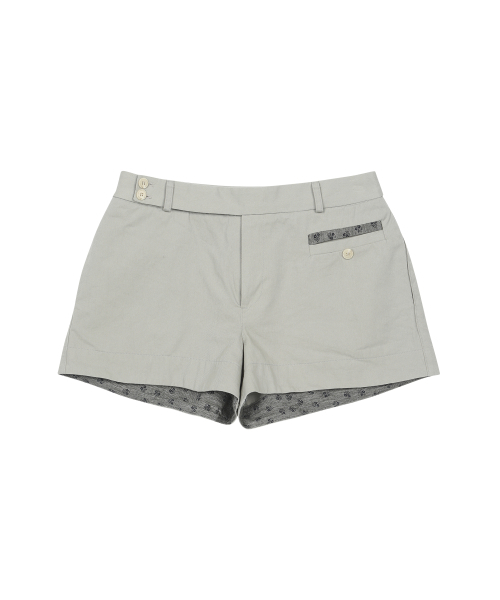 OHESHIO(オヘシオ)の「FLORAL DETAIL COTTON SHORTS, KHAKI GRAY(その他パンツ・レディース・その他・1/2)」の2枚目の写真