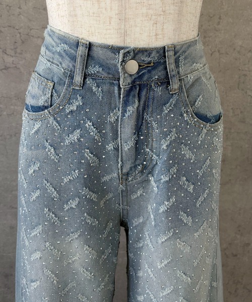 AVYL(アヴィル)の「ワイドジャガードデニムパンツ(デニムパンツ・レディース・サックスブルー・L/M/S)」の8枚目の写真