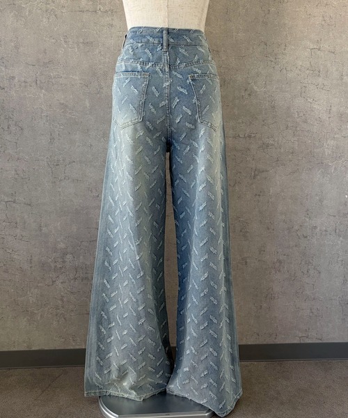 AVYL(アヴィル)の「ワイドジャガードデニムパンツ(デニムパンツ・レディース・サックスブルー・L/M/S)」の7枚目の写真