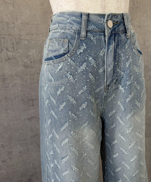 AVYL(アヴィル)の「ワイドジャガードデニムパンツ(デニムパンツ・レディース・サックスブルー・L/M/S)」の10枚目の写真