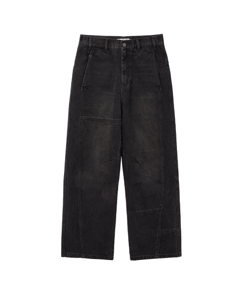 MISEKISEOUL MEN(ミセキソウルメンズ)の「Stitch semi wide jeans BLACK(デニムパンツ・メンズ・その他・1/2/3)」の2枚目の写真