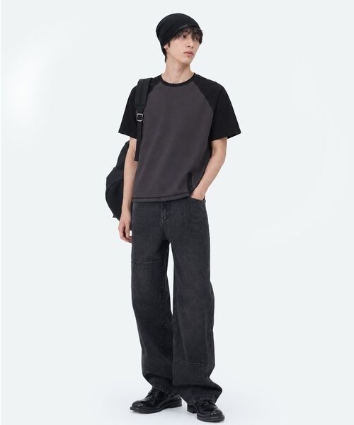 MISEKISEOUL MEN(ミセキソウルメンズ)の「Stitch semi wide jeans BLACK(デニムパンツ・メンズ・その他・1/2/3)」の4枚目の写真