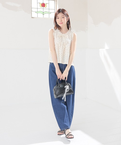 Honeys(ハニーズ)の「フリル使いトップス(Tシャツ/カットソー・レディース・ホワイト系その他2/ピンク系その他2/アイボリー系1/ブラック系その他2・L/S/M/LL)」の13枚目の写真