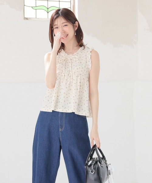 Honeys(ハニーズ)の「フリル使いトップス(Tシャツ/カットソー・レディース・ホワイト系その他2/ピンク系その他2/アイボリー系1/ブラック系その他2・L/S/M/LL)」の14枚目の写真