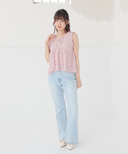 Honeys(ハニーズ)の「フリル使いトップス(Tシャツ/カットソー・レディース・ホワイト系その他2/ピンク系その他2/アイボリー系1/ブラック系その他2・L/S/M/LL)」の17枚目の写真