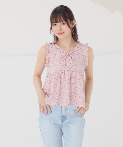 Honeys(ハニーズ)の「フリル使いトップス(Tシャツ/カットソー・レディース・ホワイト系その他2/ピンク系その他2/アイボリー系1/ブラック系その他2・L/S/M/LL)」の18枚目の写真