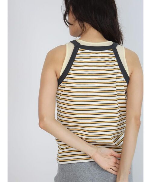 FIKA.（フィーカ）の「American sleeve border tank top（キャミソール・レディース・ブラック/グリーン系その他3/カーキ・FREE）」の13枚目の写真